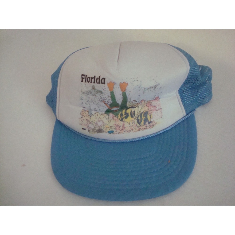 FLORIDA TRUCKER NOVELTY 90S SNAPBACK  HAT CAP VINTAGE‎ DEADSTOCK C3